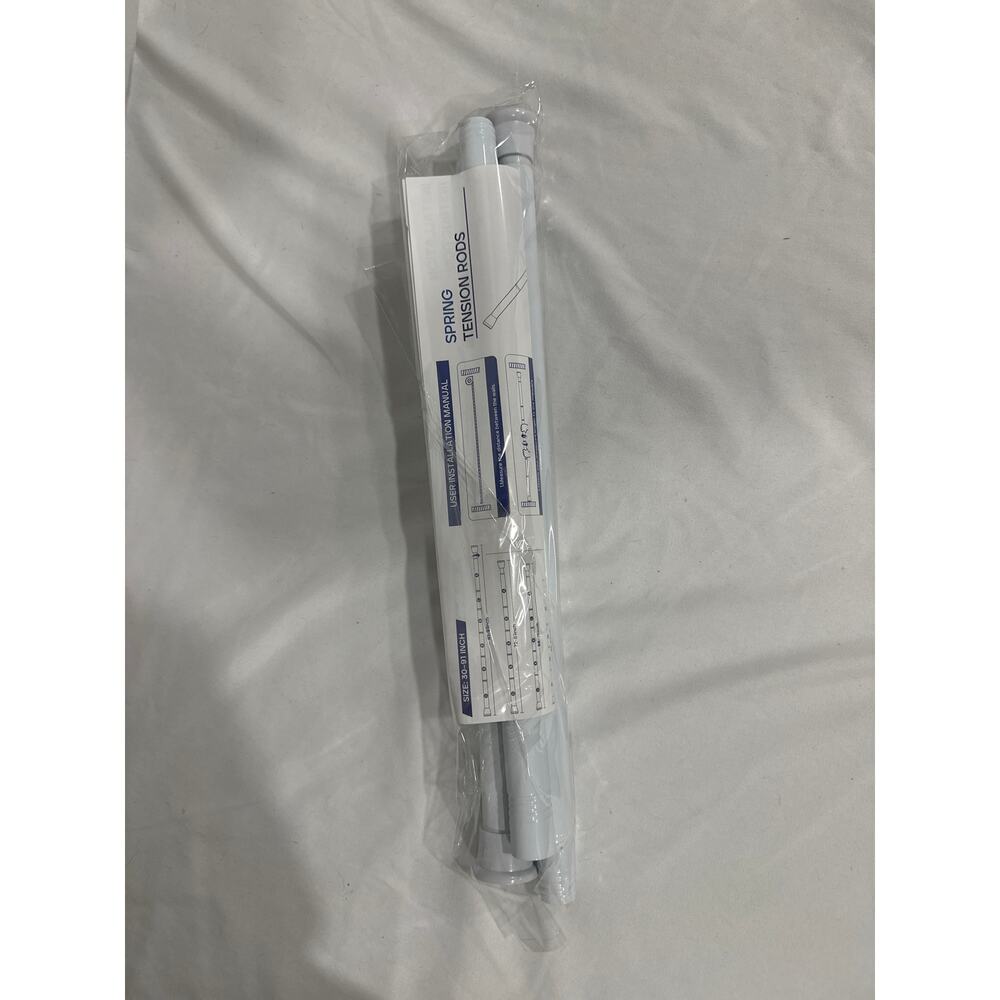NEW Set of 2: Adjustable Spring Curtain Rod, Spring Loaded for Window- White - Picture 6 of 6